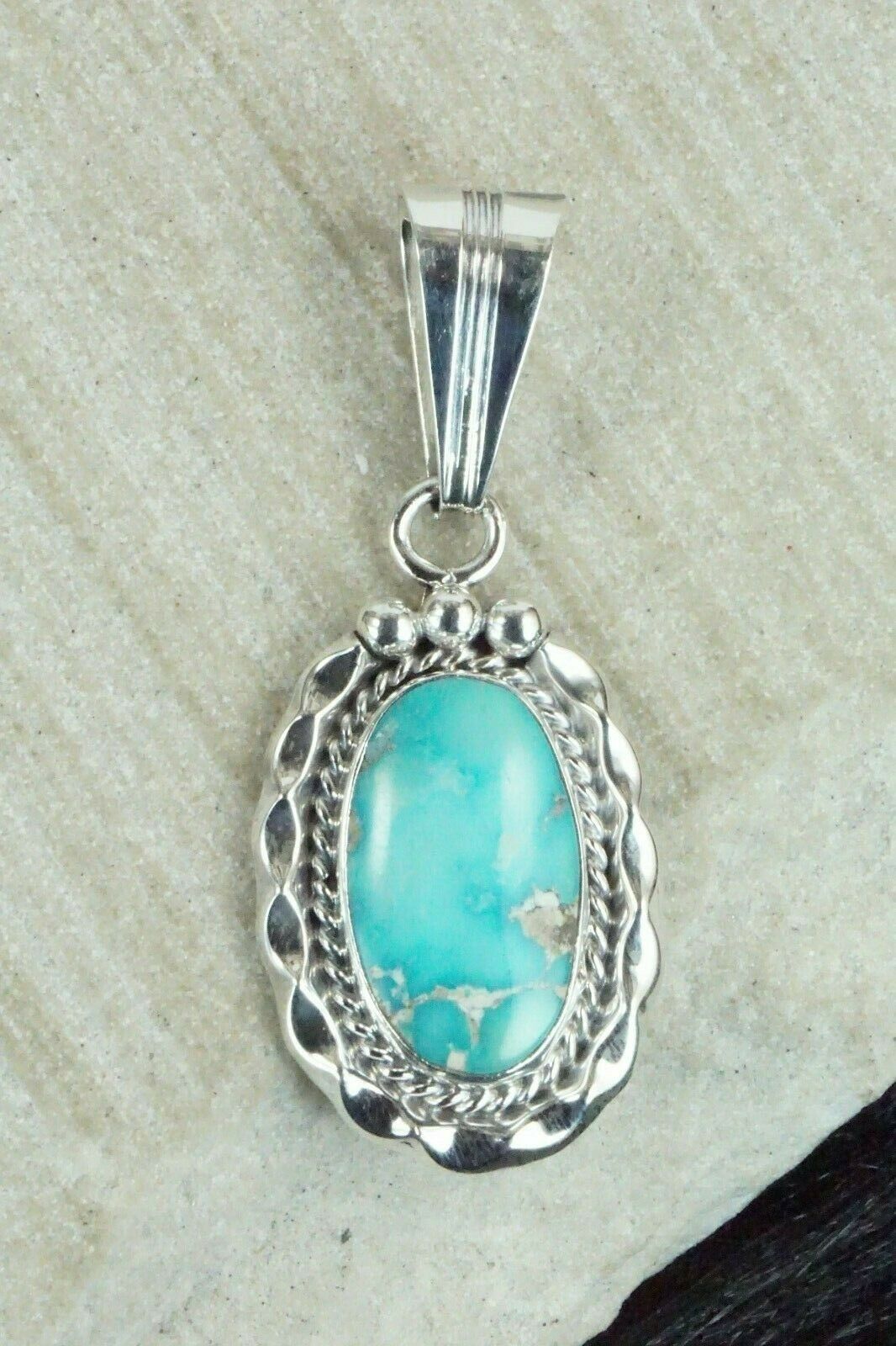 Turquoise & Sterling Silver Pendant - Samuel Yellowhair