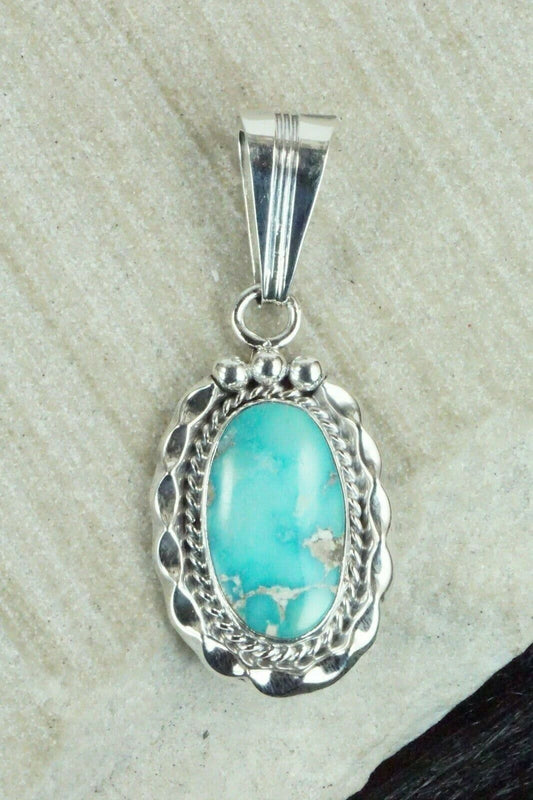 Turquoise & Sterling Silver Pendant - Samuel Yellowhair