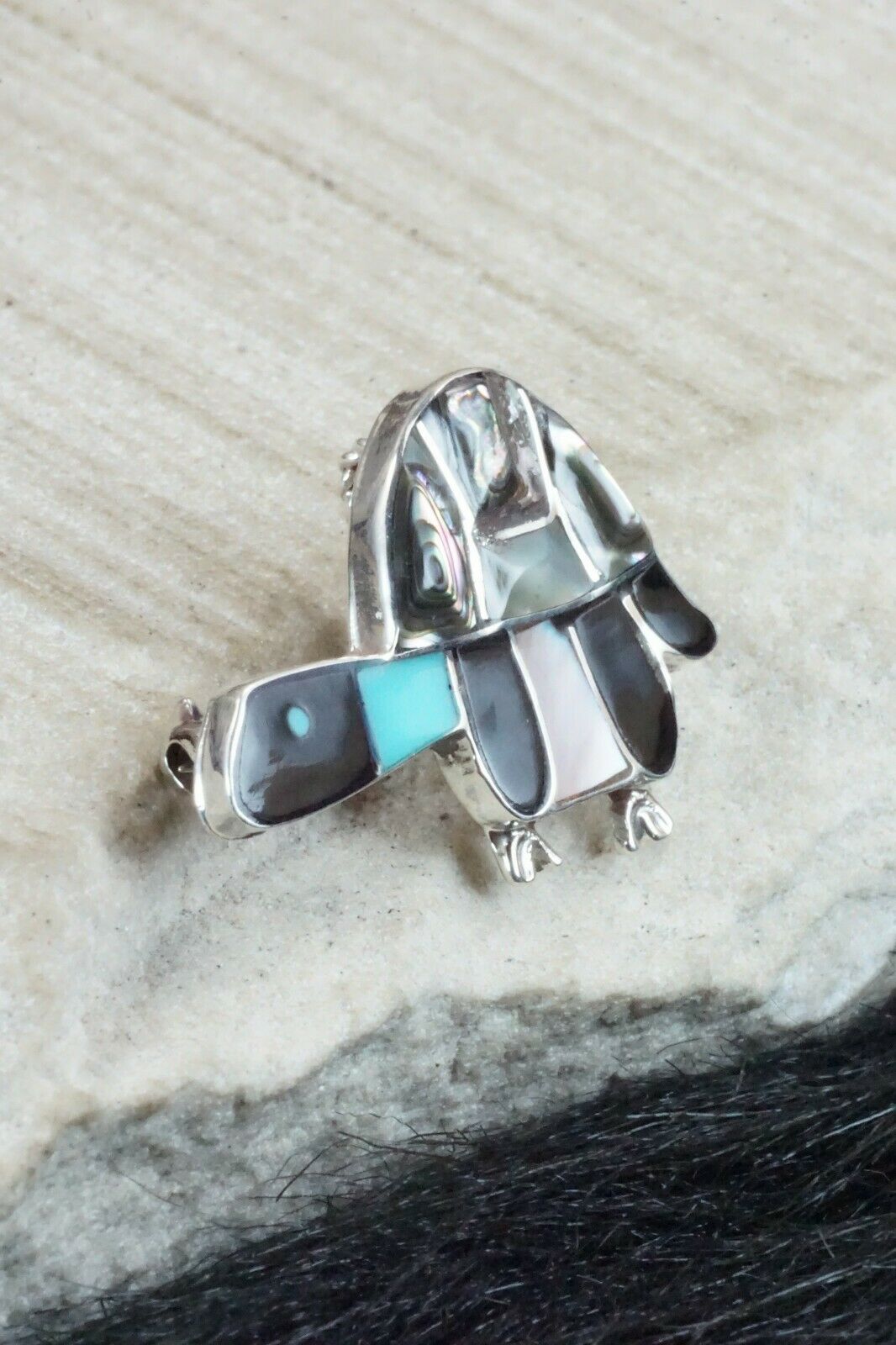 Multi Stone & Sterling Silver Pendant/ Pin - Loretta Gia