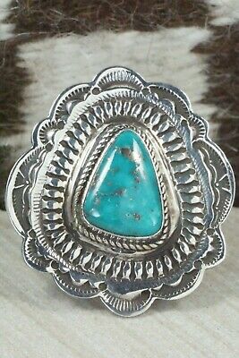 Turquoise and Sterling Silver Ring - Leonard Maloney - Size 6.5