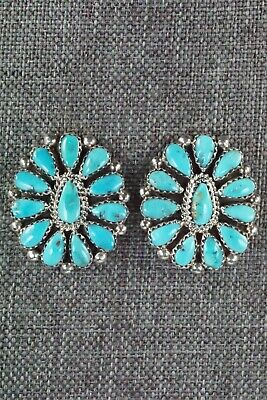 Turquoise & Sterling Silver Earrings - Eunise Wilson