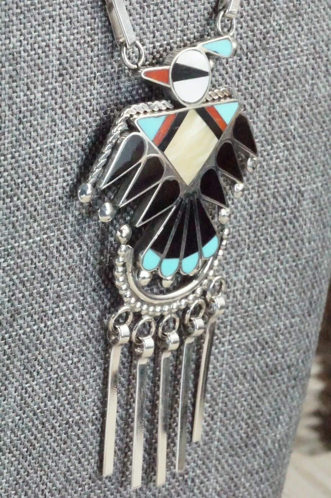 Turquoise, Mother of Pearl & Sterling Silver Inlay Jewelry Set - Adrian Wallace - High Lonesome Trading