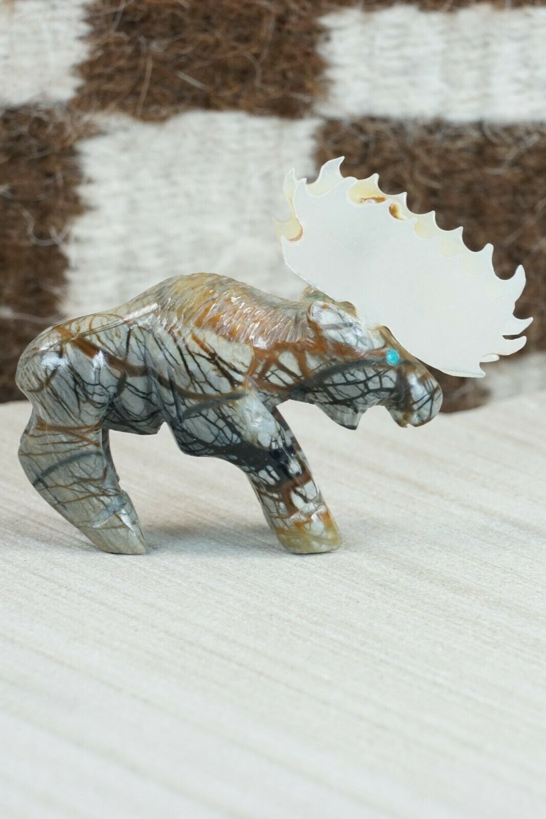 Moose Zuni Fetish Carving - Jonas Hastito