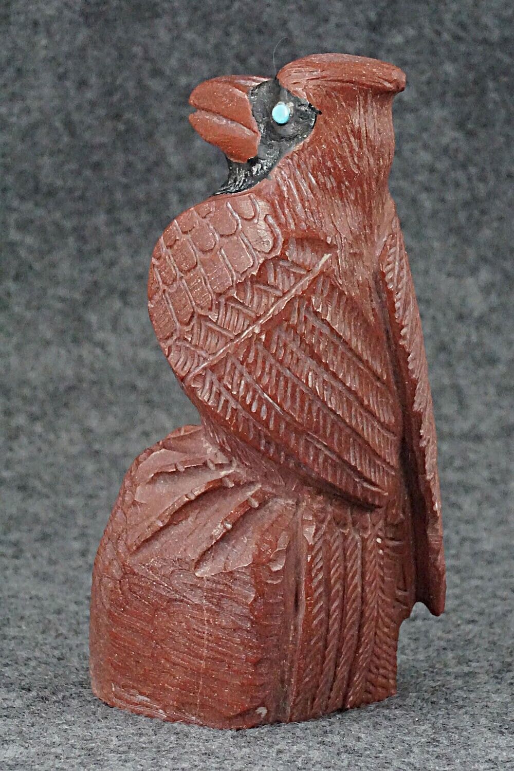 Cardinal Bird Zuni Fetish Carving - Derrick Kaamasee