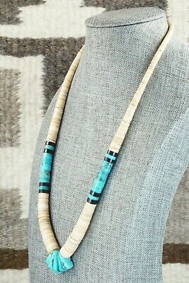 Shell, Turquoise & Sterling Silver Necklace - Lupe Lovato