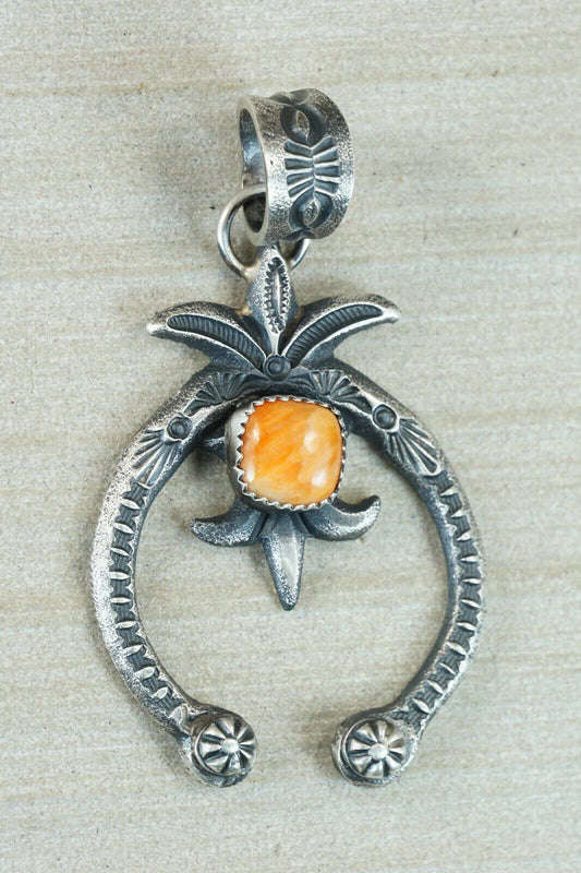 Navajo Spiny Oyster and Sterling Silver Pendant - Kevin Billah