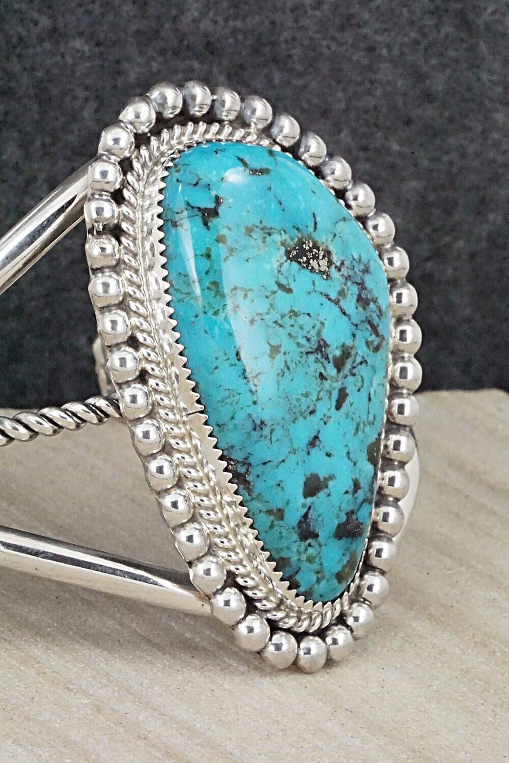 Turquoise & Sterling Silver Bracelet - Leslie Nez
