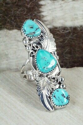 Turquoise and Sterling Silver Ring - Rita Montoya - Size 6