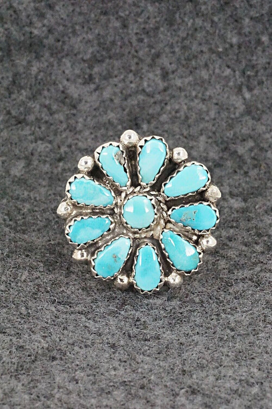 Turquoise and Sterling Silver Ring - Alicia Wilson - Size 8