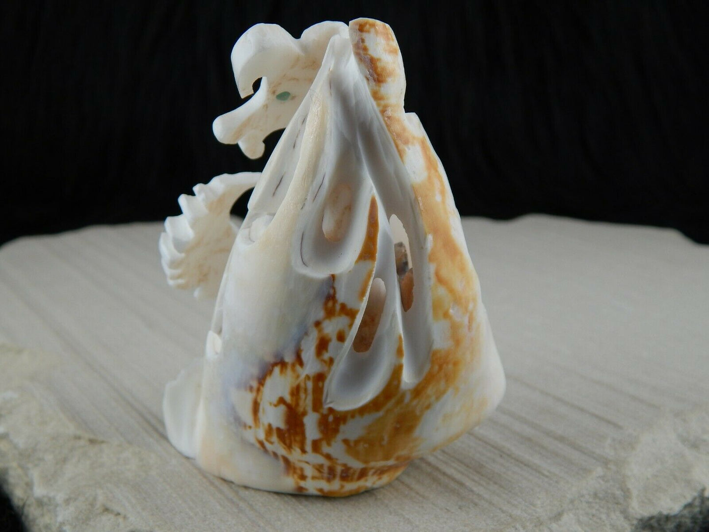 Sea Horse Zuni Fetish Carving - Vaughn Kaskalla - High Lonesome Trading