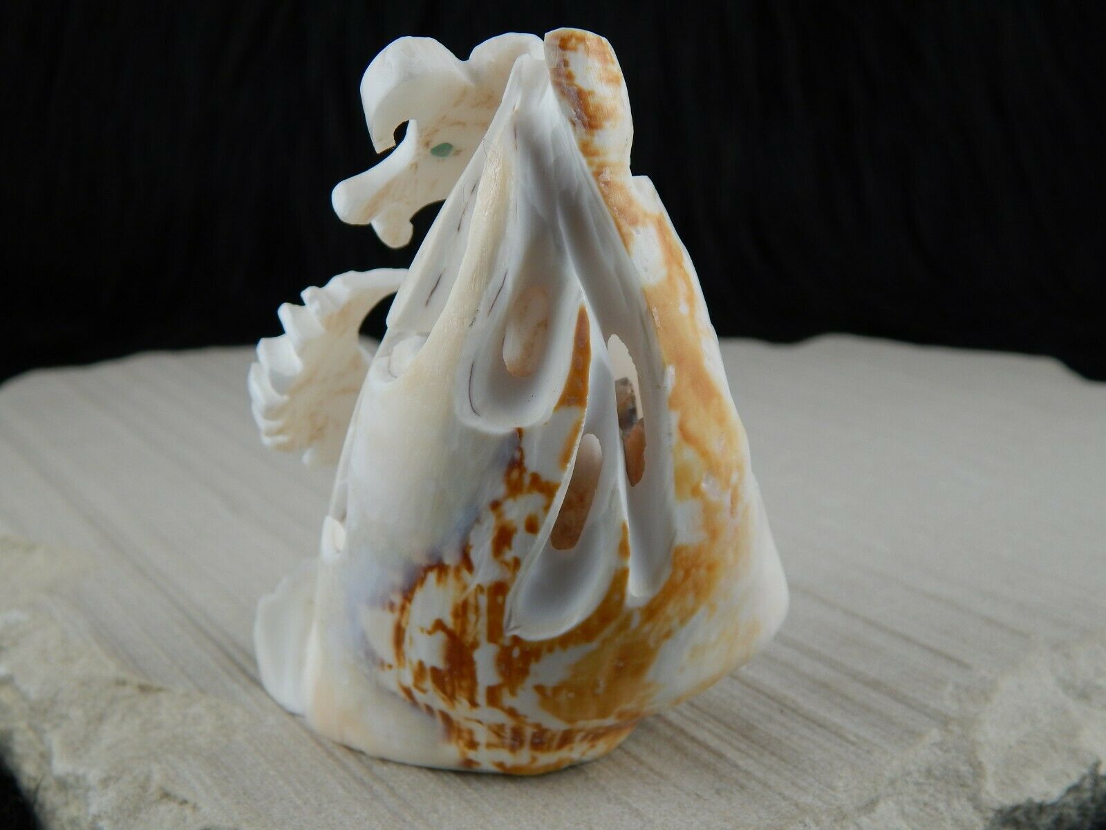 Sea Horse Zuni Fetish Carving - Vaughn Kaskalla - High Lonesome Trading
