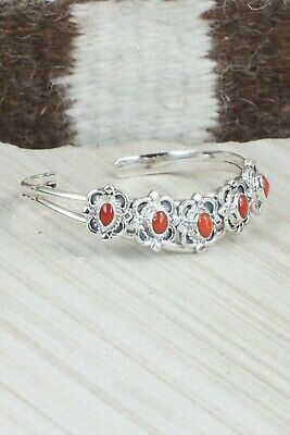 Coral & Sterling Silver Bracelet - Bobby Platero