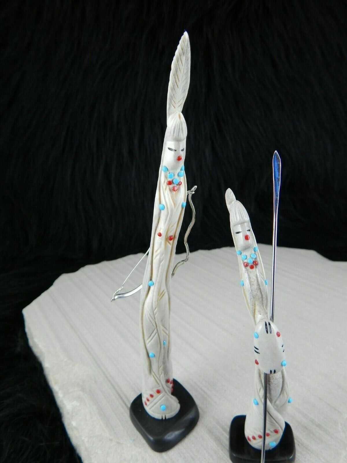 Hunter and Guide Zuni Fetish Carving Set - Michael Laweka - High Lonesome Trading