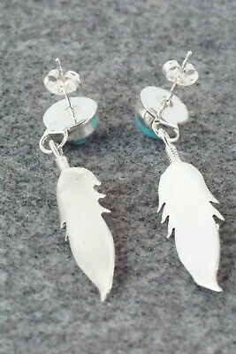 Turquoise, Coral & Sterling Silver Earrings - Sharon McCarthy