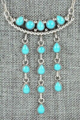 Turquoise & Sterling Silver Necklace and Earrings - JH Etsitty