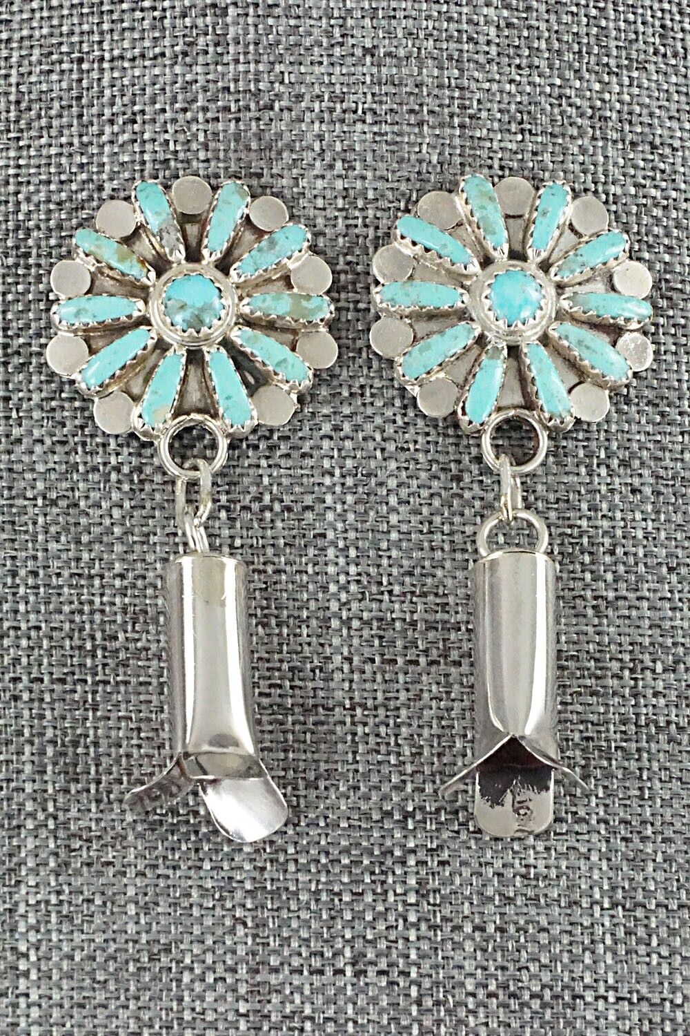 Turquoise & Sterling Silver Earrings - Lavell Byjoe