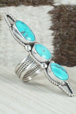 Turquoise & Sterling Silver Ring - Cris Nez - Size 8.5