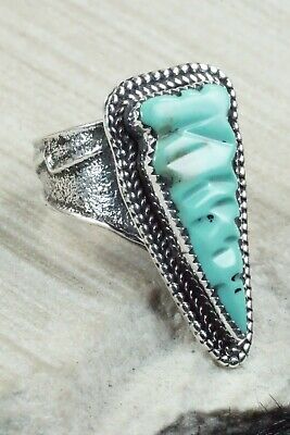 Turquoise and Sterling Silver Ring - Glenn Livingston - Size 12.5