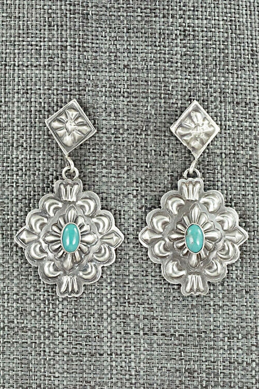 Turquoise & Sterling Silver Earrings - Terry Charlie
