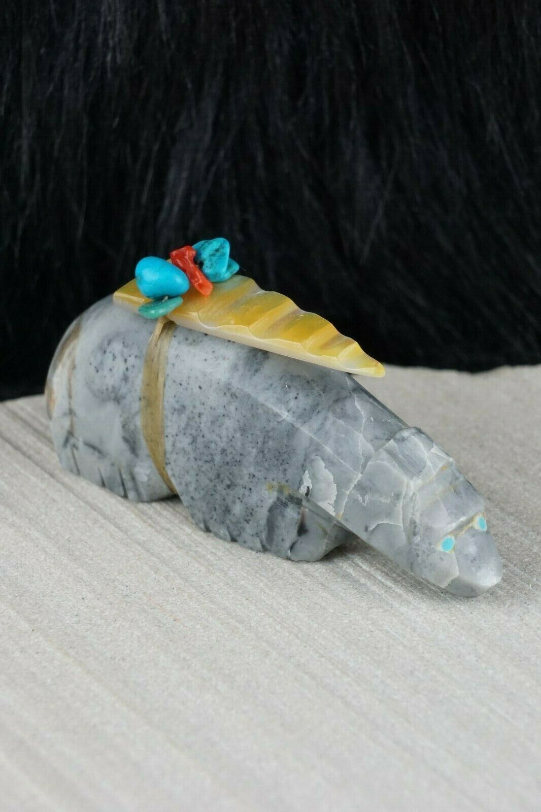 Bear Zuni Fetish Carving - Joshua Leki - High Lonesome Trading