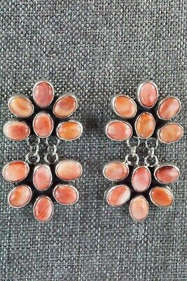 Spiny Oyster and Sterling Silver Earrings - Renelle Perry