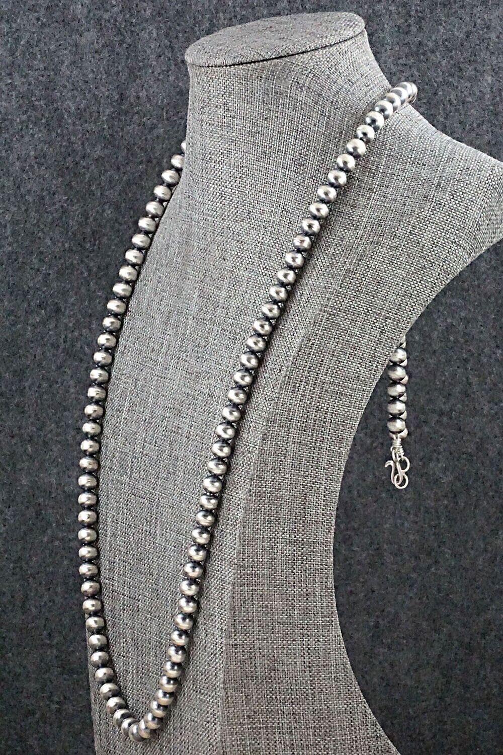 Sterling Silver Navajo Pearl Necklace - Dorinda Mariano