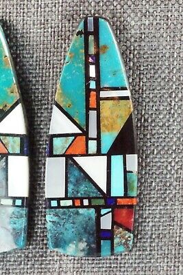 Multi Stone Inlay & Sterling Silver Earrings - Chris T. Nieto