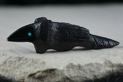 Crow Zuni Fetish Carving - Herbert Halate - High Lonesome Trading