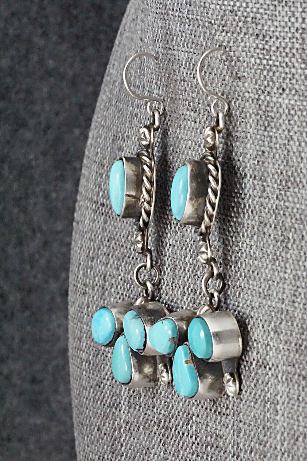 Turquoise & Sterling Silver Earrings - Wilson Dawes