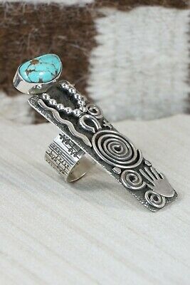 Navajo Turquoise and Sterling Silver Ring - Alex Sanchez - Size 7.5