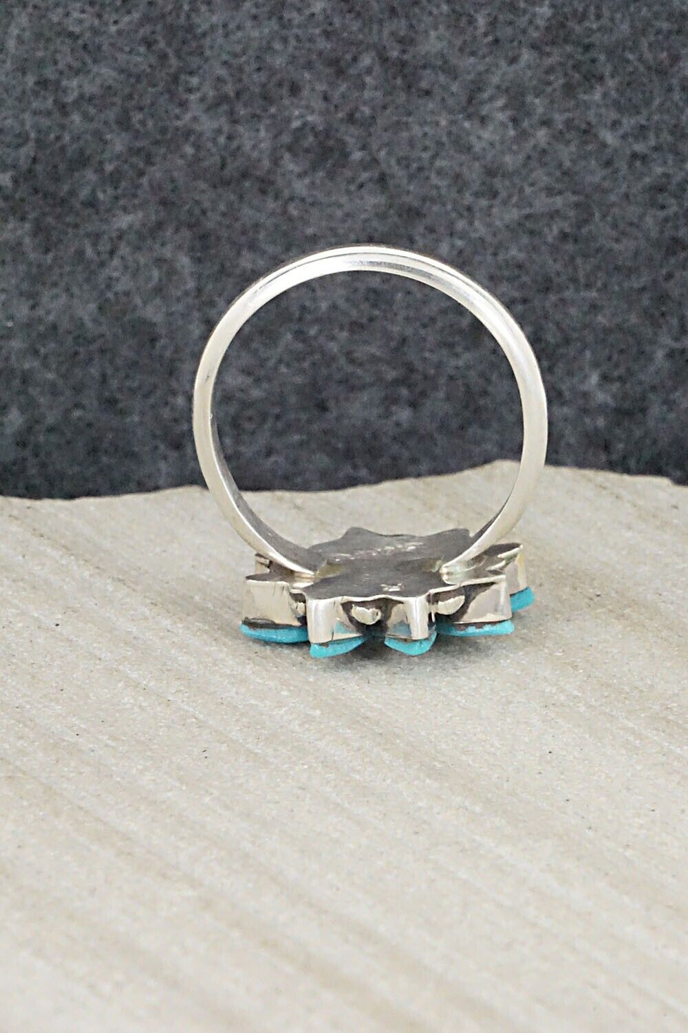 Turquoise & Sterling Silver Ring - Rose Kanteena - Size 7.75