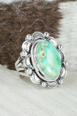 Turquoise & Sterling Silver Ring - Tom Lewis - Size 5.5
