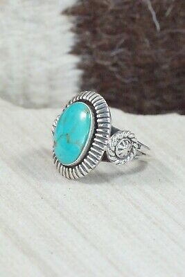 Turquoise & Sterling Silver Ring - Bobby Platero - Size 8