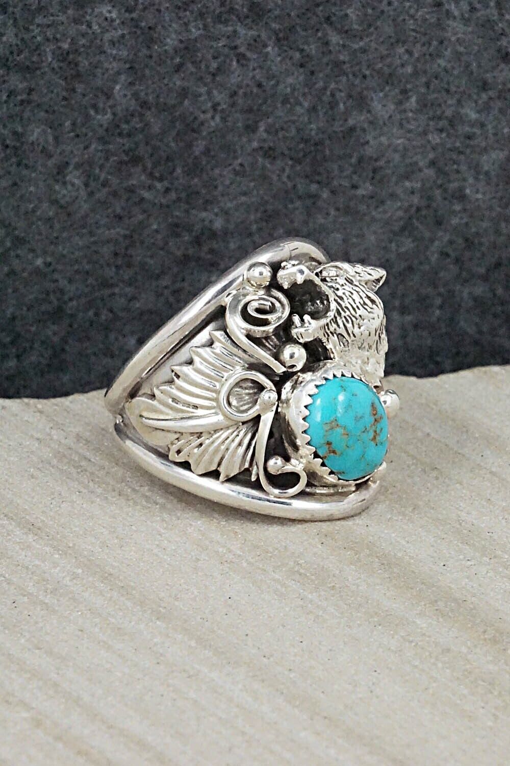 Turquoise & Sterling Silver Ring - Jeannette Saunders - Size 10.75