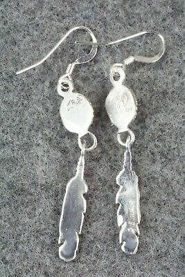 Coral & Sterling Silver Earrings - Adelarae Yazzie