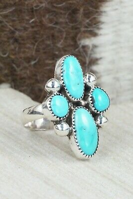 Turquoise & Sterling Silver Ring - Priscilla Reeder - Size 8