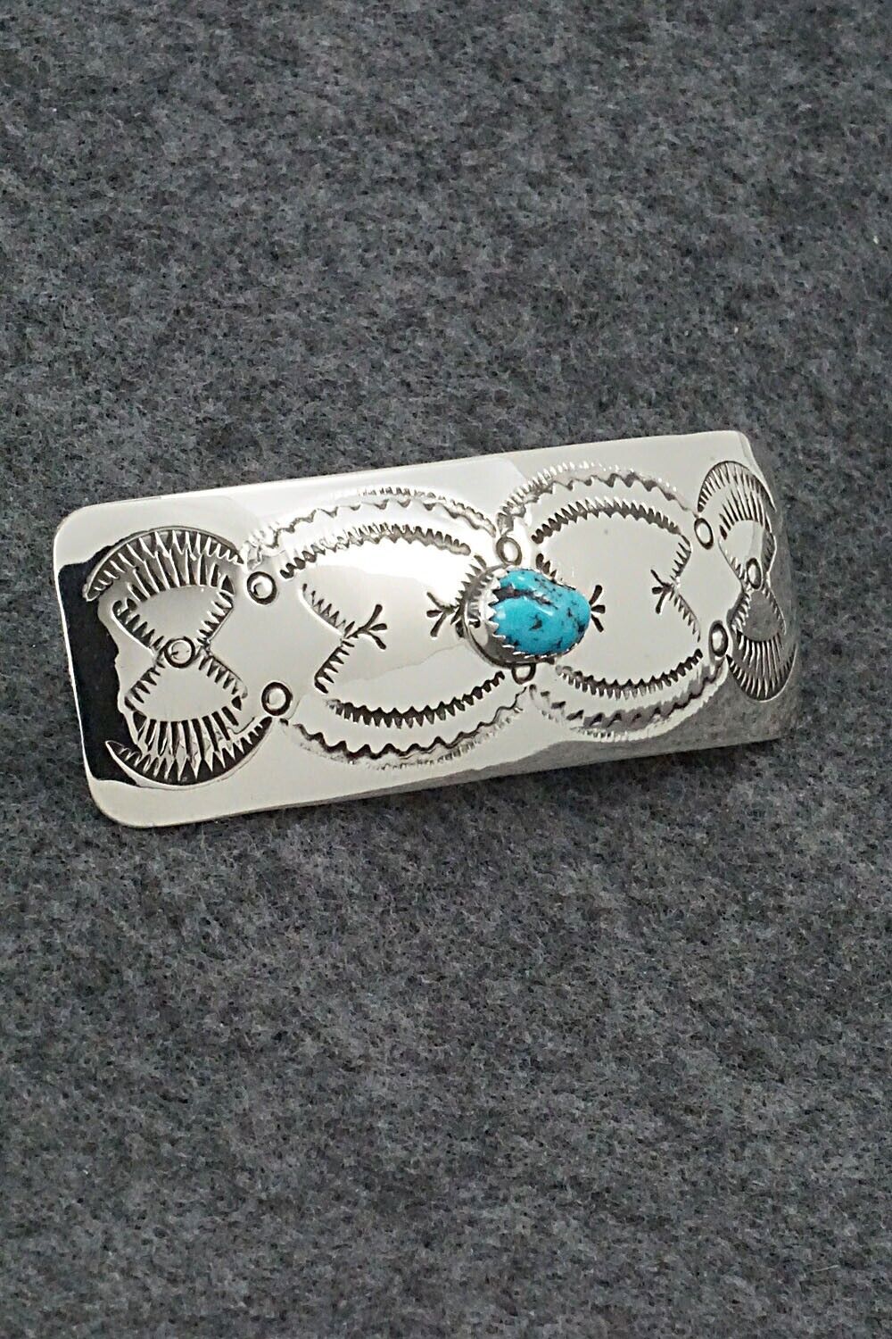 Turquoise & Sterling Silver Hair Barrette - Joann Silver