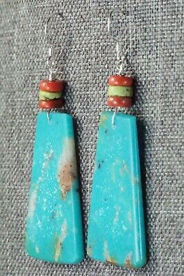 Turquoise & Sterling Silver Earrings - Lupe Lovato