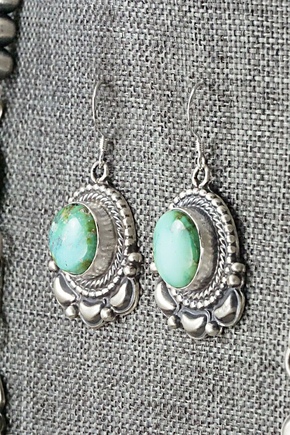 Turquoise & Sterling Silver Necklace and Earrings Set - Tom Lewis