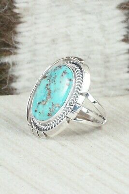Turquoise & Sterling Silver Ring - Samuel Yellowhair - Size 6.75