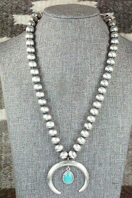 Turquoise & Sterling Silver Navajo Pearl Necklace - Jan Mariano