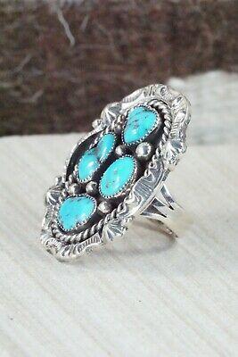 4 Stone Turquoise and Sterling Silver Ring - Harold Becenti - Size 7.5 - High Lonesome Trading