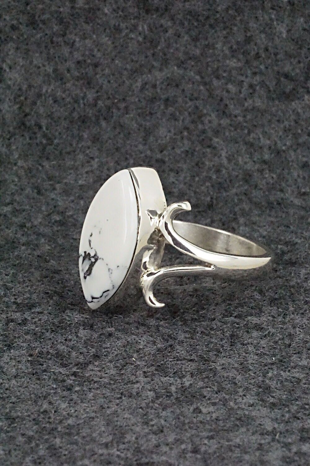 White Buffalo & Sterling Silver Ring - Larry Castillo - Size 7.75