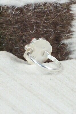 Coral & Sterling Silver Ring - Arlo Kanteena - Size 6.75