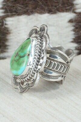 Turquoise and Sterling Silver Ring - Leonard Maloney - Size 7.25