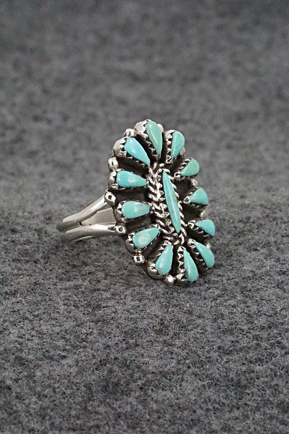 Turquoise & Sterling Silver Ring - George Gasper - Size 8.75