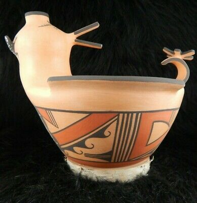 Zuni Duck Pottery - Agnes Peynetsa - Zuni Handmade Pottery - Native American - High Lonesome Trading