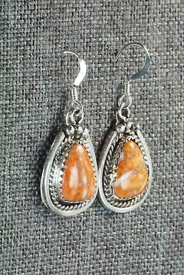 Spiny Oyster & Sterling Silver Earrings - Native American