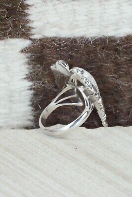 White Buffalo & Sterling Silver Ring - Daniel Benally - Size 8