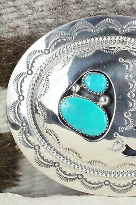 Turquoise & Sterling Silver Belt Buckle - Wilbert Muskett Sr. - High Lonesome Trading